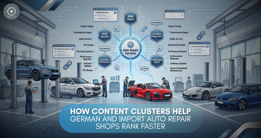 How Content Clusters Help German and Import Auto Repair Shops Rank Faster